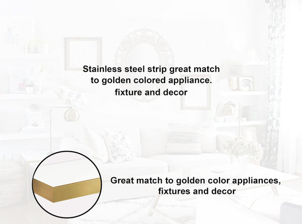 White & Gold Floating Wall Shelves Set of 2 – 36 Inch