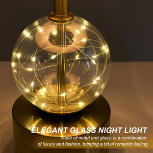 Glass Globe Table Lamps Set of 2