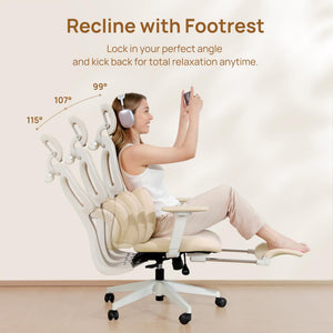 Ergonomic High Back Office Chair with Lumbar Support, Headrest & Footrest