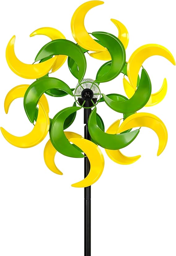 Large Metal Wind Spinner with Stake — Outdoor Yard & Garden Windmill
