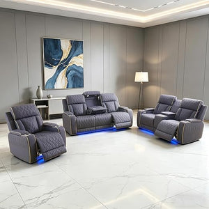 Power Reclining Sectional Sofa Set with USB Charging