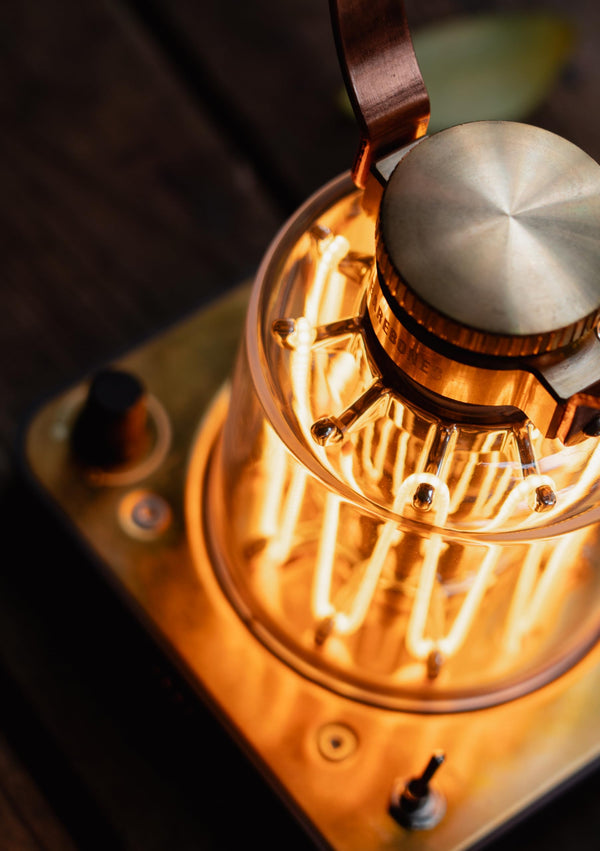 Rechargeable LED Block Tower Lantern – Brass & Copper Finish