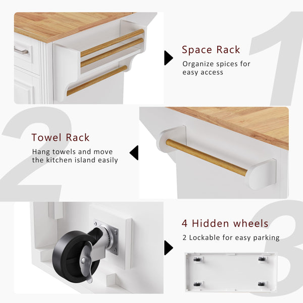Kitchen Island with Storage & Drop Leaf