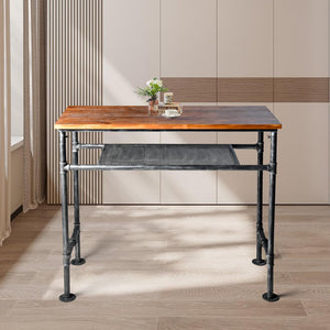 Industrial Pub Bar Table – Pine Wood Top & Steel Frame