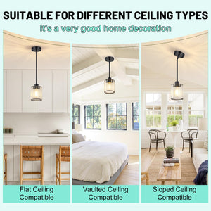Black Crystal Pendant Lights for Kitchen Island