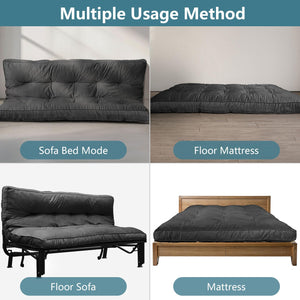 Full Size Futon Mattress 6 Inch – Flannel Floor Foldable Sofa Bed