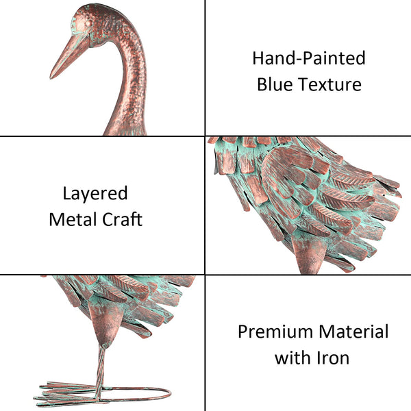 Metal Duck Garden Statue – Outdoor Lawn & Patio Sculpture, 25 Inch