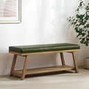45" Upholstered Storage Bench with Shoe Rack