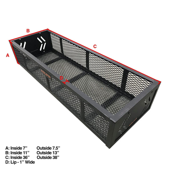 ATV Front & Rear Rack Gear Basket – Steel Mesh, Black