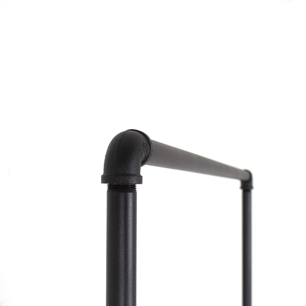 Industrial Pipe Clothing Rack with Wood Shelf