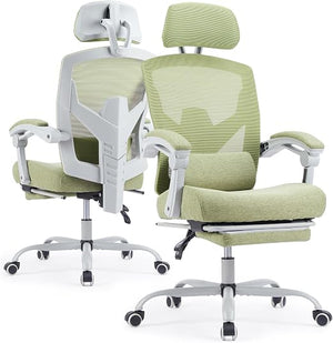 Ergonomic Office Chair with Footrest & Reclining Mesh Back