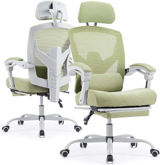 Ergonomic Office Chair with Footrest & Reclining Mesh Back