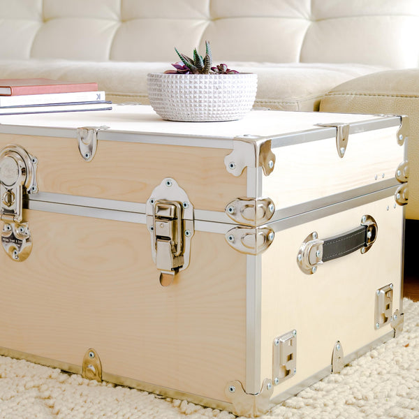 34 Inch Wood Storage Trunk with Soft-Close Lid