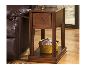 Chairside End Table with Drawer and Fixed Shelf
