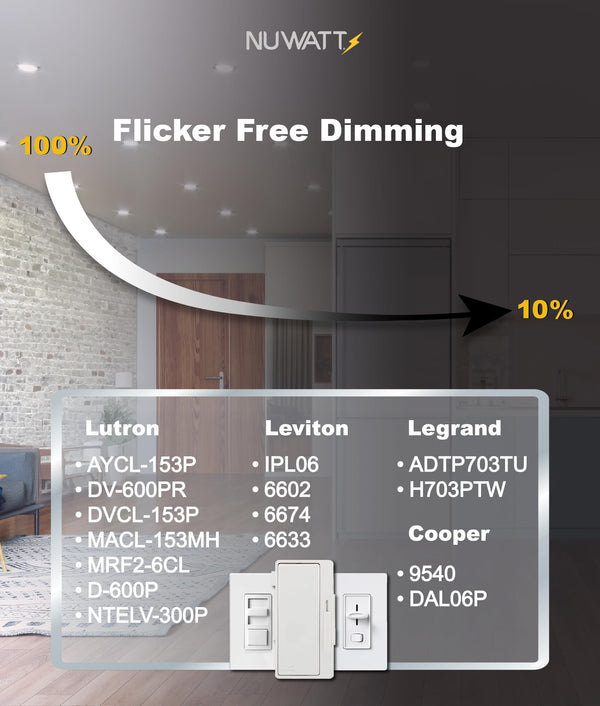6-Inch Black LED Recessed Lighting 12-Pack 5CCT Dimmable Canless Wafer Light