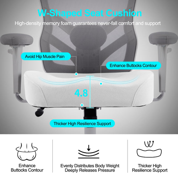Ergonomic Mesh Office Chair with Lumbar Support & Adjustable Armrests