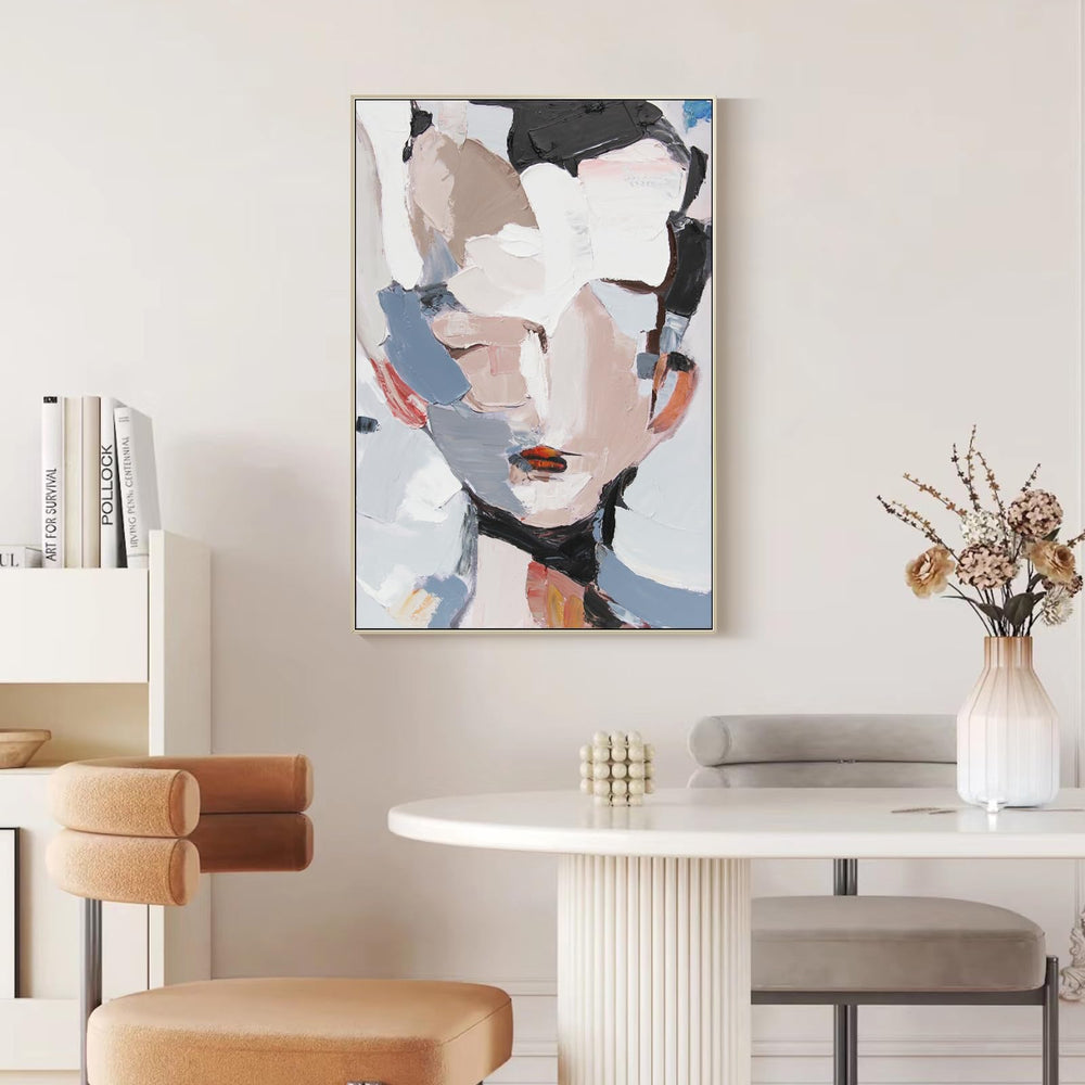 Abstract Face Framed Canvas Wall Art 45x30