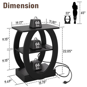End Table Set of 2 with Charging Station