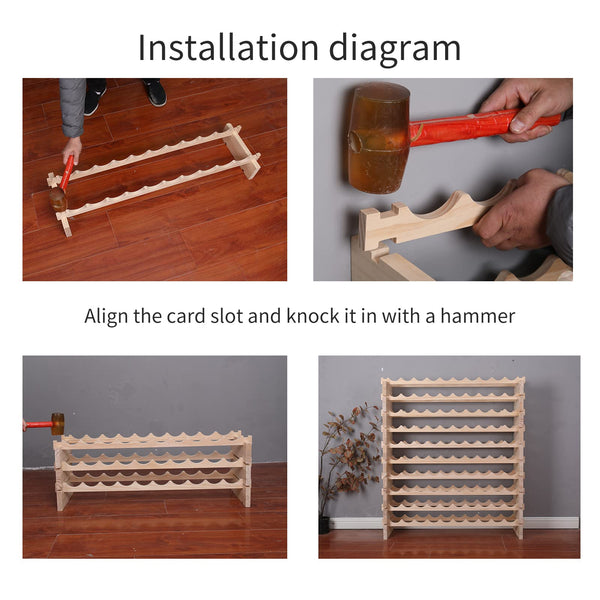 Solid Wood Stackable Wine Rack