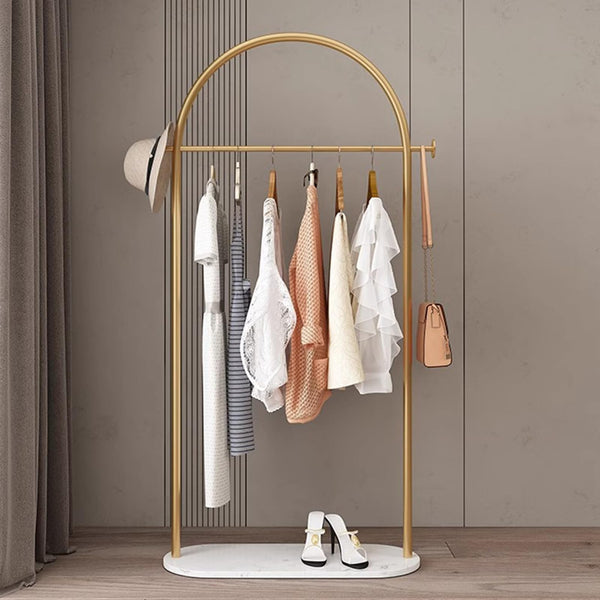 N-Shaped Coat Rack with Marble Base & 2 Hooks