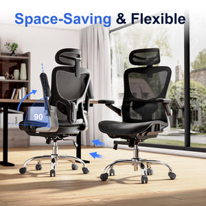 Ergonomic Mesh Office Chair with 3D Armrests & Adjustable Lumbar Support