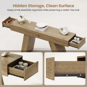 63-Inch Console Table with Storage Drawers