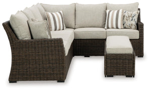 Outdoor Sectional Sofa Set with Bench – Resin Wicker & Aluminum