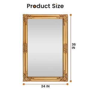 Baroque Gold Wall Mirror – Ornate Antique Rectangular Frame