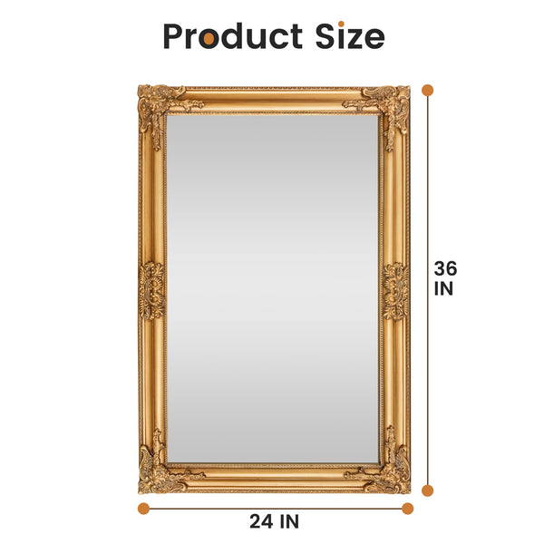Baroque Gold Wall Mirror – Ornate Antique Rectangular Frame
