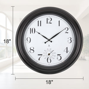 18-Inch Atomic Outdoor Wall Clock with Temperature