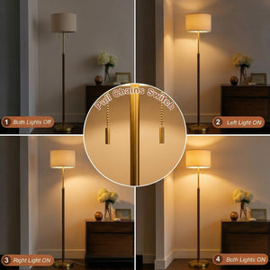 Mid-Century Modern Floor Lamp with 2 Lights
