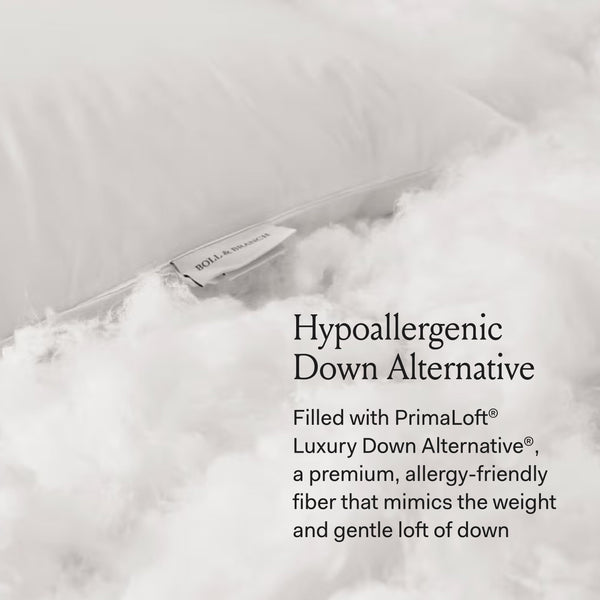 Down Alternative Bed Pillow – Organic Cotton Shell, Hypoallergenic Fill