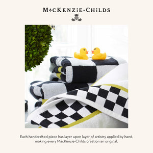 Cotton Bath Rug – Checkered Black & White, 21" x 34"
