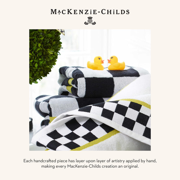 Cotton Bath Rug – Checkered Black & White, 21" x 34"