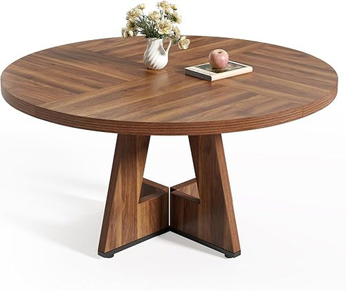 47-Inch Round Dining Table with Pedestal Base