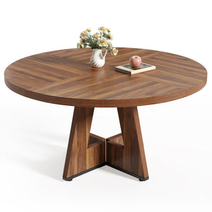 47-Inch Round Dining Table with Pedestal Base