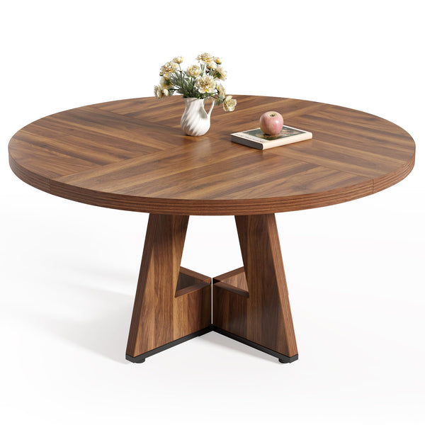 47-Inch Round Dining Table with Pedestal Base