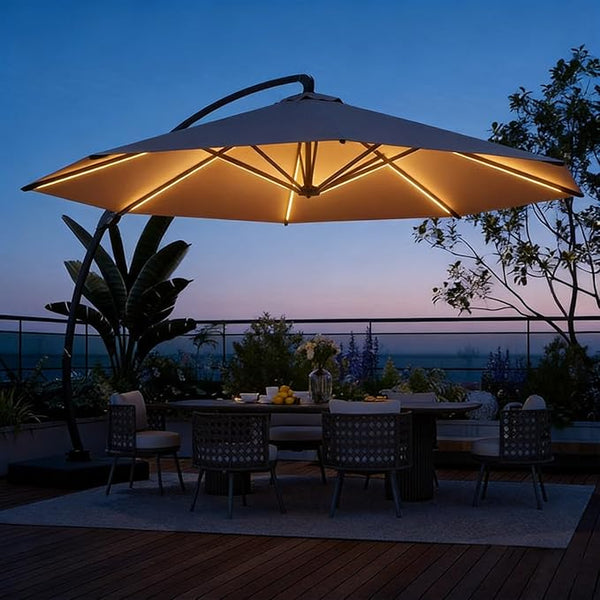 11 FT Cantilever Patio Umbrella with Base Included