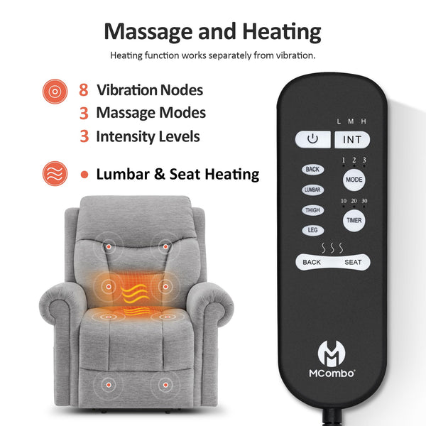 Power Lift Recliner Chair with Massage & Heating