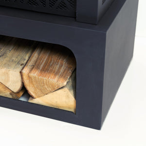 36" Rectangular Steel Outdoor Wood Burning Fireplace