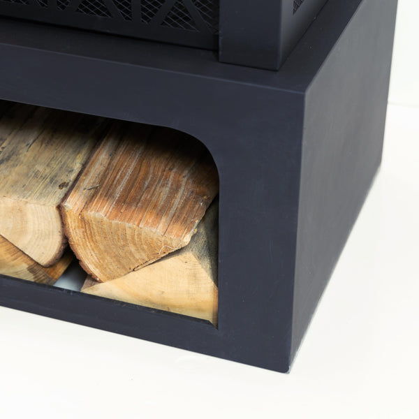 36" Rectangular Steel Outdoor Wood Burning Fireplace