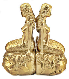 Golden Mermaid Bookends Set of 2