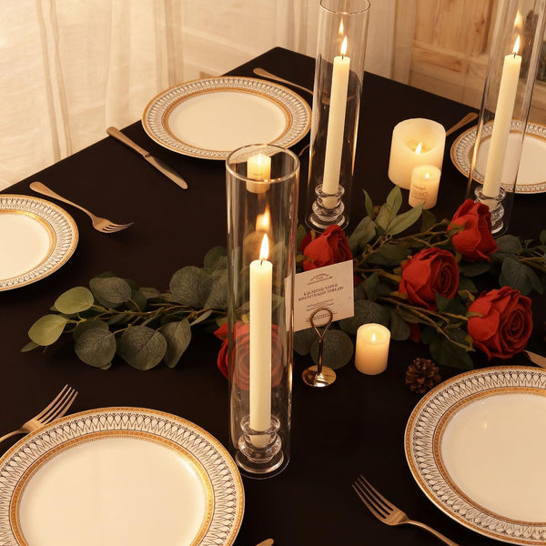 Clear Glass Hurricane Candle Holders Set of 16