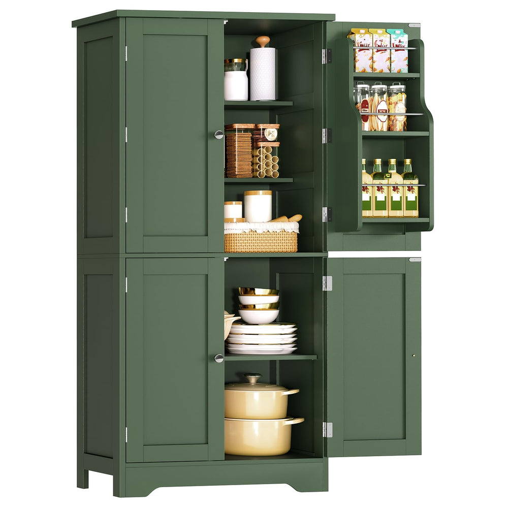 51" H Pantry Cabinet with 4 Doors & 6 Door Shelves