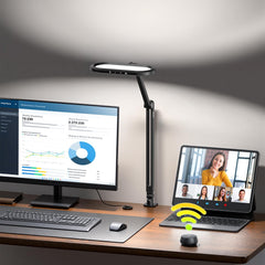LED Desk Lamp – Eye-Care Clip-On Light with Adjustable Arm & Dimmer