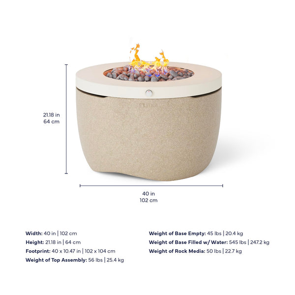Round Propane Fire Pit Table with Lava Rocks – 70,000 BTU Outdoor Fire Pit