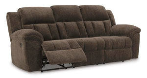 Manual Reclining Sofa – Polyester Upholstery, Pull Tab