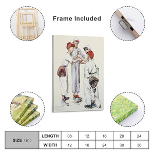 Norman Rockwell Four Sporting Boys Framed Canvas Print 20x30