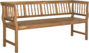 Acacia Wood Outdoor Bench with Spindle Back & Slatted Seat