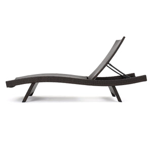 Outdoor Wicker Adjustable Chaise Lounge Chair Set, 2-Piece